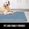 imageGORILLA GRIP Comfortable Cushioned Kitchen Mats for Floor 39x20 Waterproof and Stain Resistant Soft Top 34 Inch Thick Ergonomic Standing Desk Anti Fatigue Mat Foam Supports Ankles and Feet BlackSky Blue