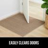 imageGORILLA GRIP Dirt Grabber Mesh Doormat LowProfile Stain and Fade Resistant Heavy Duty Quick Dry Striped Doormats Mats for Indoor or Outdoor Entry Shoe Scraper Garage Entrance Mat 47x35 Dark GrayTaupe