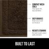 imageGORILLA GRIP Dirt Grabber Mesh Doormat LowProfile Stain and Fade Resistant Heavy Duty Quick Dry Striped Doormats Mats for Indoor or Outdoor Entry Shoe Scraper Garage Entrance Mat 47x35 Dark GrayBrown