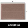 imageGORILLA GRIP Dirt Grabber Mesh Doormat LowProfile Stain and Fade Resistant Heavy Duty Quick Dry Striped Doormats Mats for Indoor or Outdoor Entry Shoe Scraper Garage Entrance Mat 47x35 Dark GrayLatte