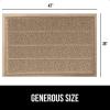 imageGORILLA GRIP Dirt Grabber Mesh Doormat LowProfile Stain and Fade Resistant Heavy Duty Quick Dry Striped Doormats Mats for Indoor or Outdoor Entry Shoe Scraper Garage Entrance Mat 47x35 Dark GrayTaupe