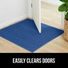 imageGORILLA GRIP Dirt Grabber Mesh Doormat LowProfile Stain and Fade Resistant Heavy Duty Quick Dry Striped Doormats Mats for Indoor or Outdoor Entry Shoe Scraper Garage Entrance Mat 47x35 Dark GrayBlue