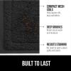 imageGORILLA GRIP Dirt Grabber Mesh Doormat LowProfile Stain and Fade Resistant Heavy Duty Quick Dry Striped Doormats Mats for Indoor or Outdoor Entry Shoe Scraper Garage Entrance Mat 47x35 Dark GrayBlack