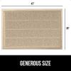 imageGORILLA GRIP Dirt Grabber Mesh Doormat LowProfile Stain and Fade Resistant Heavy Duty Quick Dry Striped Doormats Mats for Indoor or Outdoor Entry Shoe Scraper Garage Entrance Mat 47x35 Dark GrayBeige