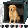 imageGORILLA GRIP Dog Crate Covers Compatible with Amazon Basics Dog Crates All Sides Open Privacy Cover Fits 36quot Wire Kennel Breathable Mesh Windows Light Reducing Puppy Training Cage Topper BlackHunter Green