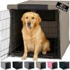 imageGORILLA GRIP Dog Crate Covers Compatible with Amazon Basics Dog Crates All Sides Open Privacy Cover Fits 36quot Wire Kennel Breathable Mesh Windows Light Reducing Puppy Training Cage Topper BlackLight Taupe