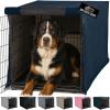 imageGORILLA GRIP Dog Crate Covers Compatible with Amazon Basics Dog Crates All Sides Open Privacy Cover Fits 36quot Wire Kennel Breathable Mesh Windows Light Reducing Puppy Training Cage Topper BlackNavy
