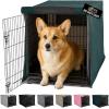 imageGORILLA GRIP Dog Crate Covers Compatible with Amazon Basics Dog Crates All Sides Open Privacy Cover Fits 36quot Wire Kennel Breathable Mesh Windows Light Reducing Puppy Training Cage Topper BlackHunter Green
