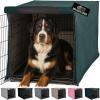 imageGORILLA GRIP Dog Crate Covers Compatible with Amazon Basics Dog Crates All Sides Open Privacy Cover Fits 36quot Wire Kennel Breathable Mesh Windows Light Reducing Puppy Training Cage Topper BlackHunter Green