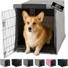 imageGORILLA GRIP Dog Crate Covers Compatible with Amazon Basics Dog Crates All Sides Open Privacy Cover Fits 36quot Wire Kennel Breathable Mesh Windows Light Reducing Puppy Training Cage Topper BlackGray