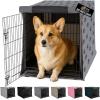 imageGORILLA GRIP Dog Crate Covers Compatible with Amazon Basics Dog Crates All Sides Open Privacy Cover Fits 36quot Wire Kennel Breathable Mesh Windows Light Reducing Puppy Training Cage Topper BlackGray Black Paw