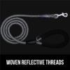imageGORILLA GRIP Dog Leash Heavy Duty Reflective Rope Leashes for Large Medium Small Breed Dogs Puppy Training Essential for Walks Hikes Soft Handle Rotating Metal Clip Waste Bag Dispenser BlackGray