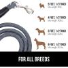 imageGORILLA GRIP Dog Leash Heavy Duty Reflective Rope Leashes for Large Medium Small Breed Dogs Puppy Training Essential for Walks Hikes Soft Handle Rotating Metal Clip Waste Bag Dispenser BlackGray