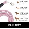 imageGORILLA GRIP Dog Leash Heavy Duty Reflective Rope Leashes for Large Medium Small Breed Dogs Puppy Training Essential for Walks Hikes Soft Handle Rotating Metal Clip Waste Bag Dispenser BlackPink