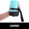 imageGORILLA GRIP Dog Water Bottle Portable Water Bowl Dispenser for Dogs 12 oz Leak Proof Pet Travel Squeeze Bottles Food Grade Silicone to Go Puppy Essentials Hiking Camping Trip Accessories BlackTurquoise
