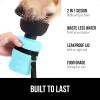 imageGORILLA GRIP Dog Water Bottle Portable Water Bowl Dispenser for Dogs 12 oz Leak Proof Pet Travel Squeeze Bottles Food Grade Silicone to Go Puppy Essentials Hiking Camping Trip Accessories BlackTurquoise