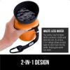 imageGORILLA GRIP Dog Water Bottle Portable Water Bowl Dispenser for Dogs 12 oz Leak Proof Pet Travel Squeeze Bottles Food Grade Silicone to Go Puppy Essentials Hiking Camping Trip Accessories BlackOrange