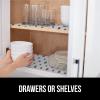 imageGORILLA GRIP DripGuard Drawer and Shelf Liner for Cabinet Slip Resistant Non Adhesive Protection for Kitchen BPA Free Smooth Surface Plastic Liners for Cabinets Bathroom Drawers 12x120 Inch WhiteGray