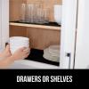 imageGORILLA GRIP DripGuard Drawer and Shelf Liner for Cabinet Slip Resistant Non Adhesive Protection for Kitchen BPA Free Smooth Surface Plastic Liners for Cabinets Bathroom Drawers 12x120 Inch WhiteBlack
