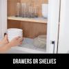 imageGORILLA GRIP DripGuard Drawer and Shelf Liner for Cabinet Slip Resistant Non Adhesive Protection for Kitchen BPA Free Smooth Surface Plastic Liners for Cabinets Bathroom Drawers 12x120 Inch WhiteMarble
