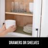 imageGORILLA GRIP DripGuard Drawer and Shelf Liner for Cabinet Slip Resistant Non Adhesive Protection for Kitchen BPA Free Smooth Surface Plastic Liners for Cabinets Bathroom Drawers 12x120 Inch WhiteBeige