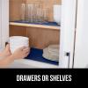 imageGORILLA GRIP DripGuard Drawer and Shelf Liner for Cabinet Slip Resistant Non Adhesive Protection for Kitchen BPA Free Smooth Surface Plastic Liners for Cabinets Bathroom Drawers 12x120 Inch WhiteNavy