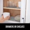 imageGORILLA GRIP DripGuard Drawer and Shelf Liner for Cabinet Slip Resistant Non Adhesive Protection for Kitchen BPA Free Smooth Surface Plastic Liners for Cabinets Bathroom Drawers 12x120 Inch WhiteWhiteGray