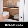 imageGORILLA GRIP DripGuard Drawer and Shelf Liner for Cabinet Slip Resistant Non Adhesive Protection for Kitchen BPA Free Smooth Surface Plastic Liners for Cabinets Bathroom Drawers 12x120 Inch WhiteWood