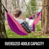 imageGORILLA GRIP Durable Portable Camping Hammock Holds 400lbs with Heavy Duty Tree Straps Comfortable Travel Swing Camp Hammocks Easy to Use and Install Outdoor Essentials Black 9x45 FTPurplePink