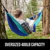 imageGORILLA GRIP Durable Portable Camping Hammock Holds 400lbs with Heavy Duty Tree Straps Comfortable Travel Swing Camp Hammocks Easy to Use and Install Outdoor Essentials Black 9x45 FTDark BlueLight Blue