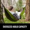 imageGORILLA GRIP Durable Portable Camping Hammock Holds 400lbs with Heavy Duty Tree Straps Comfortable Travel Swing Camp Hammocks Easy to Use and Install Outdoor Essentials Black 9x45 FTDark GreenLight Green