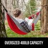 imageGORILLA GRIP Durable Portable Camping Hammock Holds 400lbs with Heavy Duty Tree Straps Comfortable Travel Swing Camp Hammocks Easy to Use and Install Outdoor Essentials Black 9x45 FTRedGrey