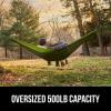 imageGORILLA GRIP Durable Portable Camping Hammock Holds 400lbs with Heavy Duty Tree Straps Comfortable Travel Swing Camp Hammocks Easy to Use and Install Outdoor Essentials Black 9x45 FTDark GreenLight Green