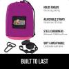 imageGORILLA GRIP Durable Portable Camping Hammock Holds 400lbs with Heavy Duty Tree Straps Comfortable Travel Swing Camp Hammocks Easy to Use and Install Outdoor Essentials Black 9x45 FTPurplePink