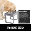 imageGORILLA GRIP Elevated Dog Bowls Stand 6 Cup Stainless Steel Food Bowl Set of 2 5 Height Adjustable Raised Feeding Station for Small Breed Puppy Dogs and Cats Medium Large Sized Pets Feeder BlackGray