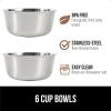 imageGORILLA GRIP Elevated Dog Bowls Stand 6 Cup Stainless Steel Food Bowl Set of 2 5 Height Adjustable Raised Feeding Station for Small Breed Puppy Dogs and Cats Medium Large Sized Pets Feeder BlackBlack