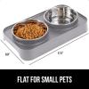imageGORILLA GRIP Elevated Dog Bowls Stand 6 Cup Stainless Steel Food Bowl Set of 2 5 Height Adjustable Raised Feeding Station for Small Breed Puppy Dogs and Cats Medium Large Sized Pets Feeder BlackGray