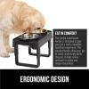 imageGORILLA GRIP Elevated Dog Bowls Stand 6 Cup Stainless Steel Food Bowl Set of 2 5 Height Adjustable Raised Feeding Station for Small Breed Puppy Dogs and Cats Medium Large Sized Pets Feeder BlackBlack