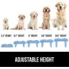 imageGORILLA GRIP Elevated Dog Bowls Stand 6 Cup Stainless Steel Food Bowl Set of 2 5 Height Adjustable Raised Feeding Station for Small Breed Puppy Dogs and Cats Medium Large Sized Pets Feeder BlackLight Blue