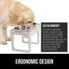 imageGORILLA GRIP Elevated Dog Bowls Stand 6 Cup Stainless Steel Food Bowl Set of 2 5 Height Adjustable Raised Feeding Station for Small Breed Puppy Dogs and Cats Medium Large Sized Pets Feeder BlackBeige