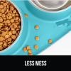imageGORILLA GRIP Feeding Mat Set Patent Pending 100 Waterproof BPA Free Silicone Stainless Steel Cat and Dog Bowls Slip Resistant High Edges Catch Water Food US Designed Pet Accessories 1 Cup GrayTurquoise
