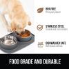 imageGORILLA GRIP Feeding Mat Set Patent Pending 100 Waterproof BPA Free Silicone Stainless Steel Cat and Dog Bowls Slip Resistant High Edges Catch Water Food US Designed Pet Accessories 1 Cup GrayGray