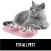 imageGORILLA GRIP Feeding Mat Set Patent Pending 100 Waterproof BPA Free Silicone Stainless Steel Cat and Dog Bowls Slip Resistant High Edges Catch Water Food US Designed Pet Accessories 1 Cup GrayLight Pink