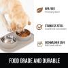 imageGORILLA GRIP Feeding Mat Set Patent Pending 100 Waterproof BPA Free Silicone Stainless Steel Cat and Dog Bowls Slip Resistant High Edges Catch Water Food US Designed Pet Accessories 1 Cup GrayBeige