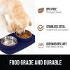 imageGORILLA GRIP Feeding Mat Set Patent Pending 100 Waterproof BPA Free Silicone Stainless Steel Cat and Dog Bowls Slip Resistant High Edges Catch Water Food US Designed Pet Accessories 1 Cup GrayNavy