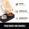 imageGORILLA GRIP Feeding Mat Set Patent Pending 100 Waterproof BPA Free Silicone Stainless Steel Cat and Dog Bowls Slip Resistant High Edges Catch Water Food US Designed Pet Accessories 1 Cup GrayBlack