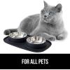 imageGORILLA GRIP Feeding Mat Set Patent Pending 100 Waterproof BPA Free Silicone Stainless Steel Cat and Dog Bowls Slip Resistant High Edges Catch Water Food US Designed Pet Accessories 1 Cup GrayBlack
