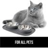 imageGORILLA GRIP Feeding Mat Set Patent Pending 100 Waterproof BPA Free Silicone Stainless Steel Cat and Dog Bowls Slip Resistant High Edges Catch Water Food US Designed Pet Accessories 1 Cup GrayGray