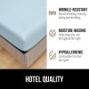 imageGORILLA GRIP Fitted Sheets Stay in Place Twin Size Deep Pocket Bottom Bed Sheets for Mattress Lightweight Microfiber Sbana All Around Elastic OekoTex Wrinkle and Shrink Resistant CreamSea Blue
