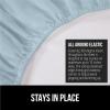imageGORILLA GRIP Fitted Sheets Stay in Place Twin Size Deep Pocket Bottom Bed Sheets for Mattress Lightweight Microfiber Sbana All Around Elastic OekoTex Wrinkle and Shrink Resistant CreamSea Blue